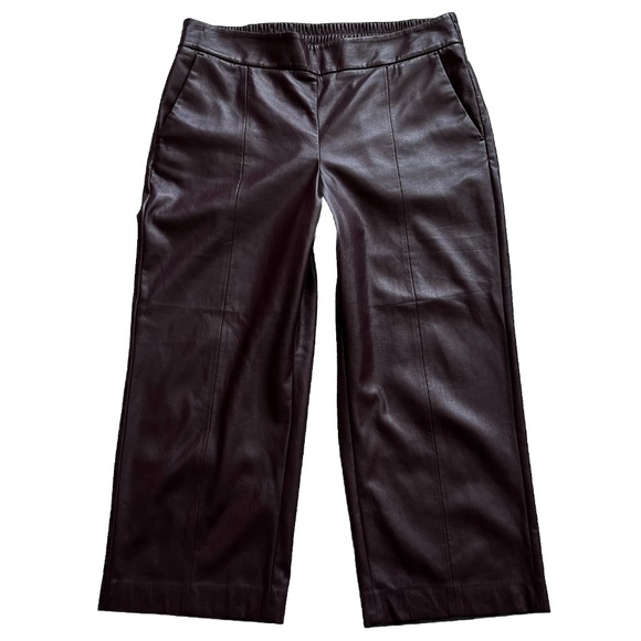 Chico's Pants - CHICO’S BURGUNDY WINE RED LEATHER CROPPED PULL ON PANTS SIZE 2.5/14 TRENDY